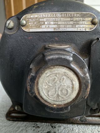 Vintage GE General Electric Motor 5KH45AB55B 1/4 HP 110V 1725 RPM 2