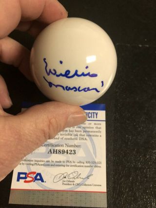 Autographed Willie Mosconi Cue Ball PSA Certified Signed 2