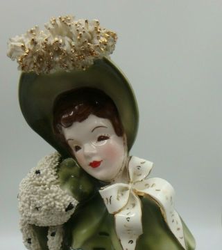 " Scarlett " Figurine By Florence Ceramics Of Pasadena Ca Vintage Green Dress