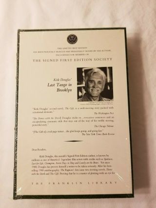 Franklin Library Signed First Edition Last Tango In Brooklyn Kirk Douglas