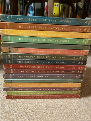 The Golden Book Encyclopedia,  Vintage Hardcover Book Set Vol.  1 - 16 (a - Z)