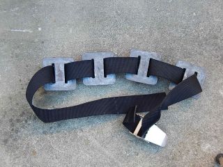 Vintage Dive Belt 51 " W/ 4 Uncoated Lead Weights 4 Lbs Each,  Totaling 18 Lbs