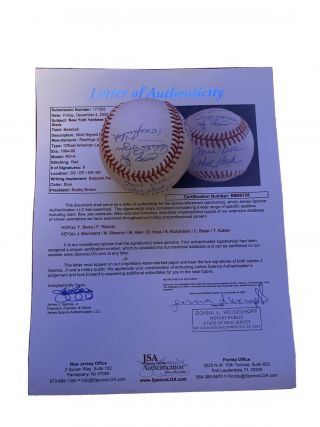 Ny Yankees Hall Of Famers And Stars Autograph Baseball Yogi Rizzuto 9 Sigs Jsa