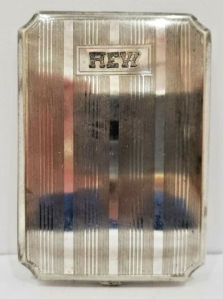 Vintage ELGIN / EAM Silver Plated Cigarette Case / Card Holder / USA Made 412/18 3