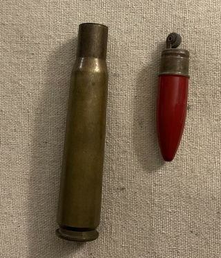 Vintage World War II SL 1943 50 Caliber Shell Casing TRENCH ART Lighter 2