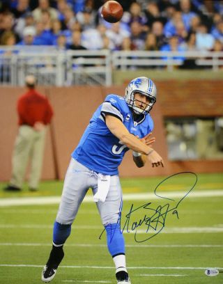 Matt Stafford Autographed/signed Detroit Lions 16x20 Photo Bas 29259