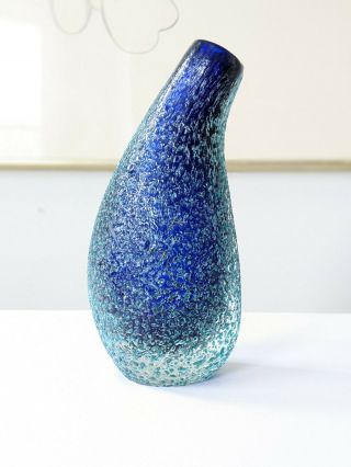 Vintage Murano Art Glass Vase Designer Abstract Mcm Italian Unusual 1950s
