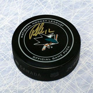 Patrick Marleau San Jose Sharks Autographed Nhl® Official Game Model Hockey Puck