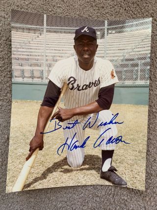 Hank Aaron Braves Autographed Signed 8 X 10 Photo Mlb Hall Of Fame