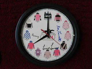 Ron Turcotte - Lucien Laurin - Penny (tweedy) Signed Nyra Belmont 10 " Clock -