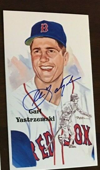 1989 Perez Steele Carl Yastrzemski Autographed Signed Jsa Boston Red Sox