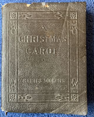 Antique A Christmas Carol Charles Dickens Little Leather Library Miniature Book