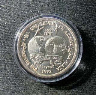 Vintage 1973 1 Oz.  999 Fine Silver Round The International Universal Trade Unit