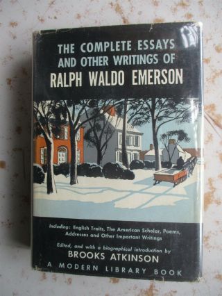 Modern Library Hc,  Dust Jacket - Essays Of Emerson,  Ca.  1945