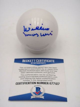 WILLIE MOSCONI SIGNED BECKETT CERTIFIED AUTOGRAPHED CUE BILLIARD POOL BALL 2