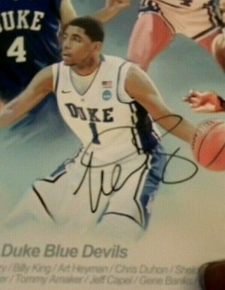 Duke Basketball Legends Print Signed 16x20 Kyrie Irving Gminski Signed N Smith 3