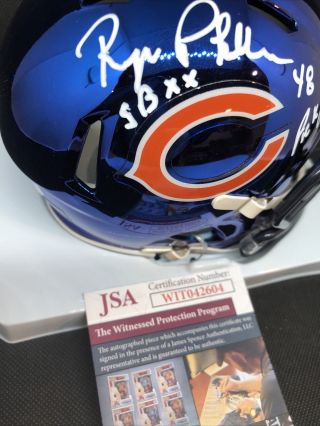 Reggie Phillips 1985 SB XX Champs Chicago Bears Signed Auto Mini Helmet JSA 2