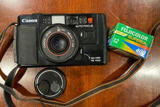 Canon Af35m Vintage Sure Shot Camera,  Battery,  Bundle W/ Fujicolor Film