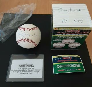 Tommy Lasorda Single Signed Baseball Autographed Auto Tristar Dodgers Hof