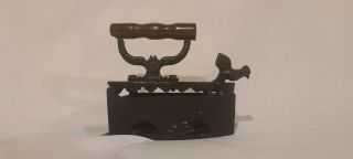 Vintage Cast Iron Sad Coal Fired Clothes Press Iron With Rooster Latch