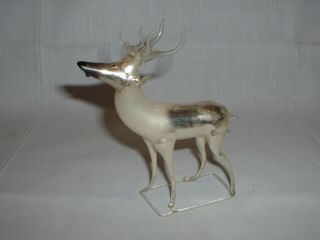 Vintage Mercury Blown Glass Reindeer Deer Christmas Ornament From Germany