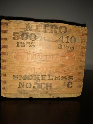 Vtg Remington Umc 410 Ga Kleanbore Express 2½ " 5 Ch Wood Crate Ammo Box