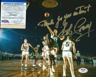 Bob Cousy Autographed Signed 8x10 Photo - Psa/dna - Boston Celtics - Nba Hof