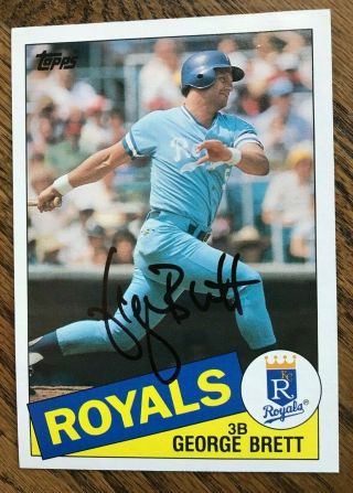 George Brett,  Kansas City Royals,  Signed / Autographed,  5 X 7,  Topps 1985