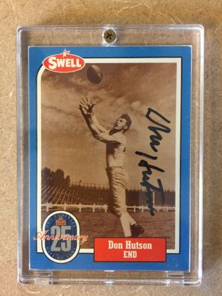 Don Hutson Swell Autograph Signed Card Packers