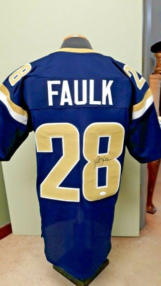 Marshall Faulk St.  Louis Rams Autographed Football Jersey Jsa Authentic Loa
