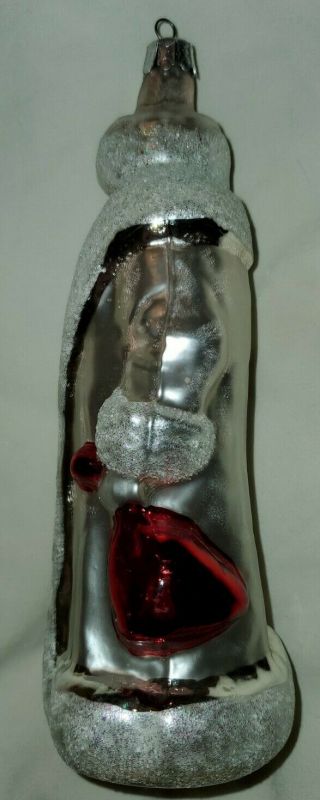 Vintage Christopher Radko Russian Santa White Glass Ornament Christmas 7 Inch 2