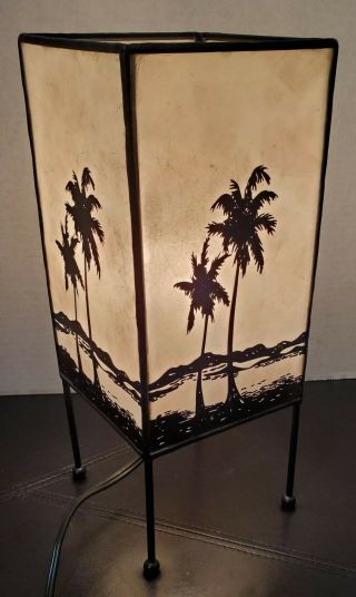 Vintage Palm Tree Shade Lamp 12.  5 " Tall