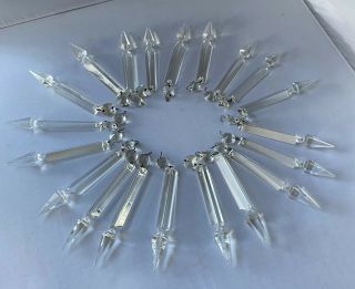 20 Vintage Crystal Chandelier Prisms Bohemian Cut Glass Lamp Spears
