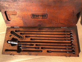 Vintage Starrett 124 Inside Micrometer Set W/ Wood Box