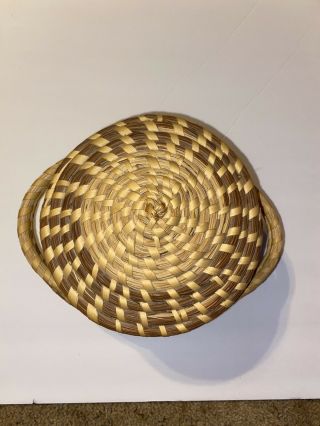 Vintage Charleston Handmade Hand Woven Gullah Sweetgrass Basket With Lid 2