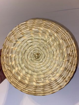 Vintage Charleston Handmade Hand Woven Gullah Sweetgrass Basket With Lid 3