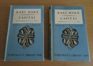 Karl Marx Capital Volume One & Two 1946 Hardback Everyman 