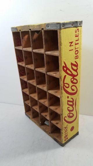 Vintage Yellow 1959 Wooden Coca - Cola 24 - Bottle Crate