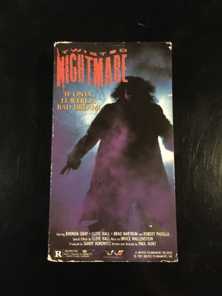 Twisted Nightmare Vhs Rare Horror Slasher Gore Cult Trans World 1989 Vintage
