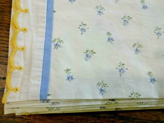 Vintage Laura Ashley King Size Pillowcases Blue Yellow White Floral