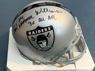 Fred Williamson " The Hammer " Oakland Raiders 3 X All Pro Signed Mini Helmet