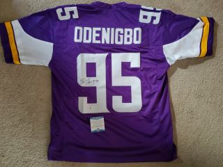 Ifeadi Odenigbo Signed Custom Minnesota Vikings Jersey Beckett