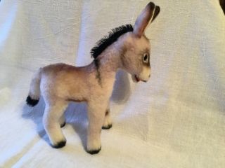 Steiff Grissy Donkey Standing 8” 3610/17 Vintage With Ear Tag