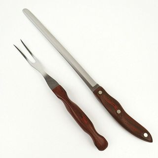 Vintage Cutco Set Of 2 Turning Fork No 26 & Bread Knife No 24 Ergonomic Handles