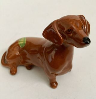 Rare Vintage Beswick Dachshund Dog Sitting Figurine Brown England