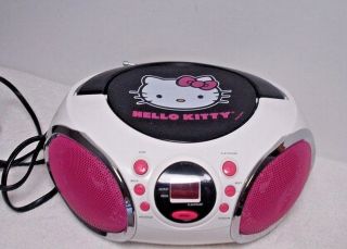Vtg Hello Kitty Portable Stereo Cd Player Boombox Am/fm Radio Aux - In Led Display
