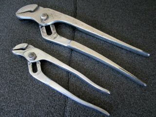 Vintage Blue - Point Snap - On 6 " & 9 " Tongue & Groove Pliers Hl16 90a Usa