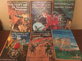 6 Good Set Of Tom Swift Jr.  Adventure Books - Hb 14 17 19 20 22 23 Yellow Hb Pc