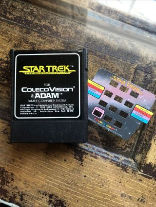 Vintage Star Trek Strategic Operations Sim Colecovision Cartridge With Overlay
