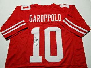 Jimmy Garoppolo / Autographed San Francisco 49ers Custom Football Jersey /